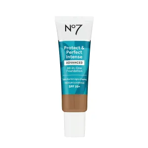 No7 Protect & Perfect Advanced All In One Foundation - Amber - Age Defying Foundation Makeup with SPF 50 for Women - Makeup Base Cream Helps to Reduces Redness & Blurs Visible Pores (30ml)