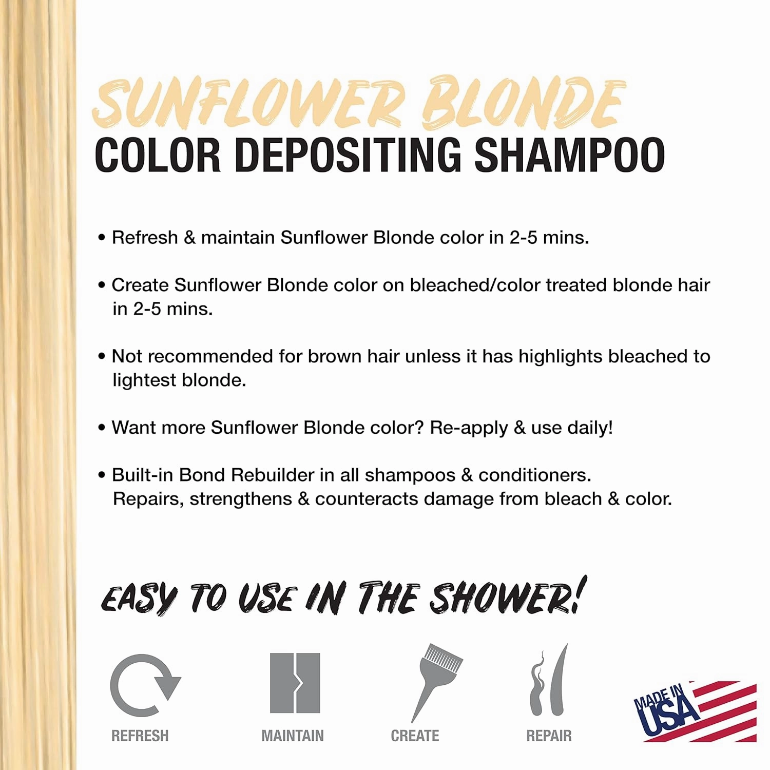 No Fade Fresh Sunflower Bright Blonde Depositing Shampoo   Conditioner Duo - Enhance Color, Prevent Fading & Tone Hair
