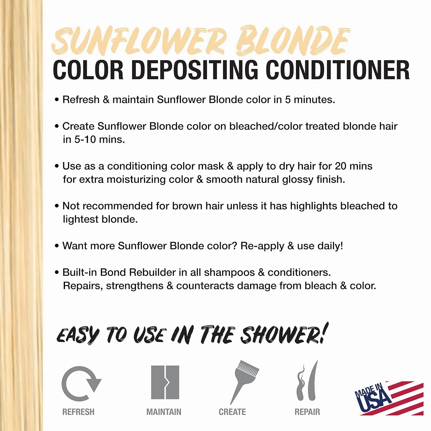 No Fade Fresh Sunflower Bright Blonde Depositing Shampoo   Conditioner Duo - Enhance Color, Prevent Fading & Tone Hair