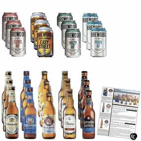 Non Alcoholic Beer 30 Pack Estrella, Paulaner, Brewdog, Bitburger, Erdinger and Weihenstephaner Business & Holiday Gift Ideas Sampler Pack