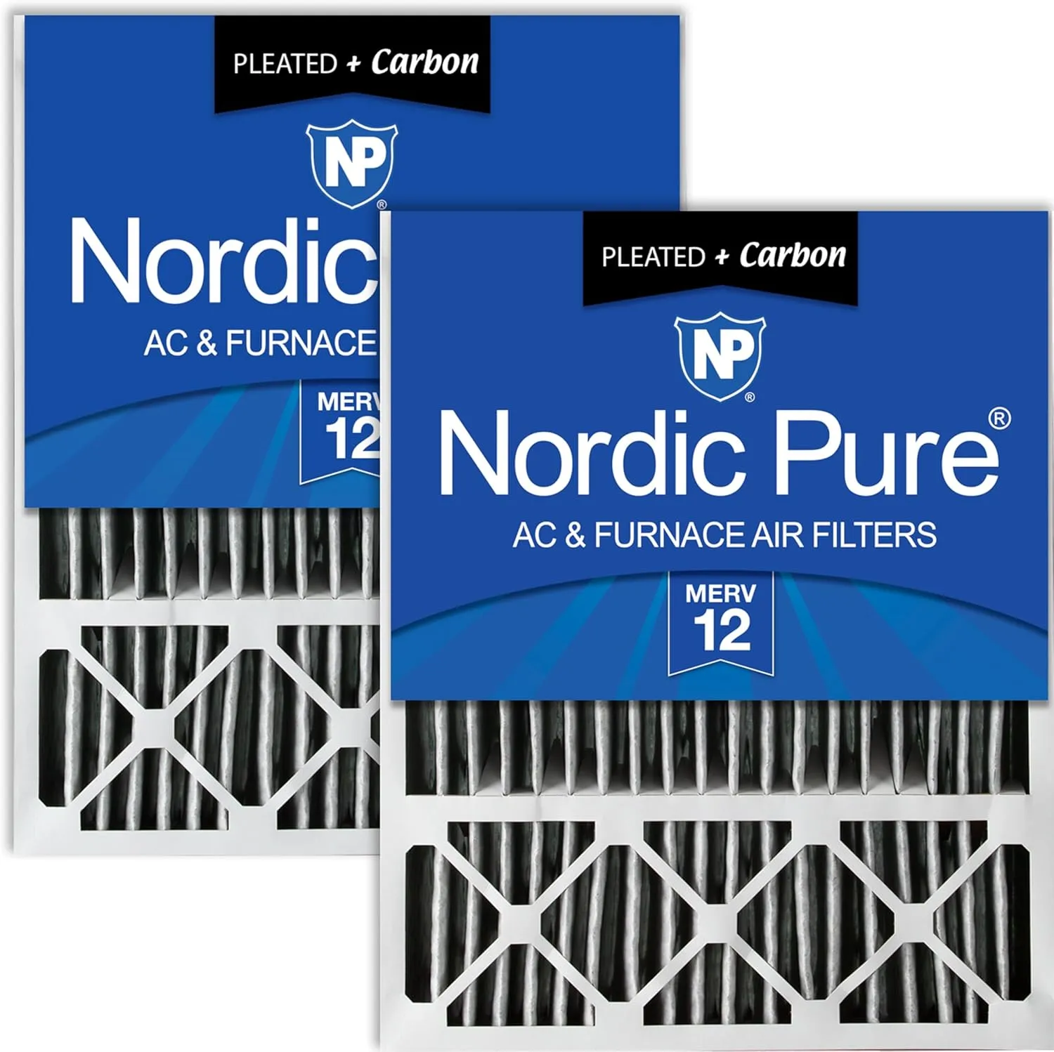 Nordic Pure 20x25x5 (19_3/4 x 24_3/4 x 4_3/8) Lennox X6673_X6675 Replacement MERV 12 Pleated   Carbon 2 Pack