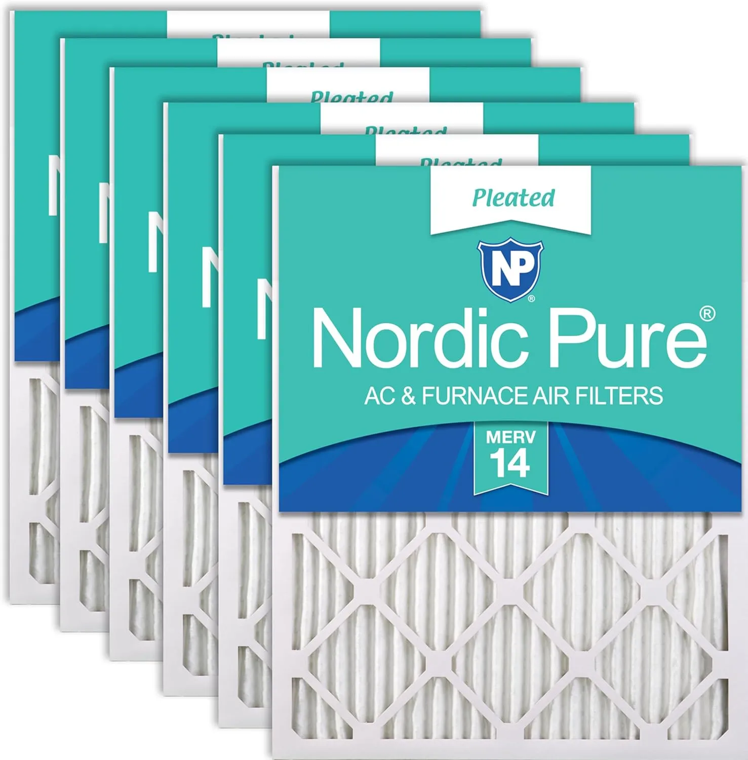 Nordic Pure 20x30x1 (19 5/8 x 29 5/8 x 3/4) Pleated MERV 14 Air Filters 6 Pack