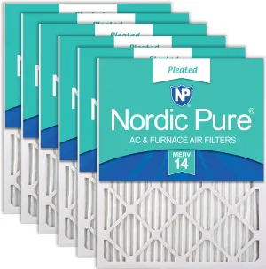 Nordic Pure 20x30x1 (19 5/8 x 29 5/8 x 3/4) Pleated MERV 14 Air Filters 6 Pack
