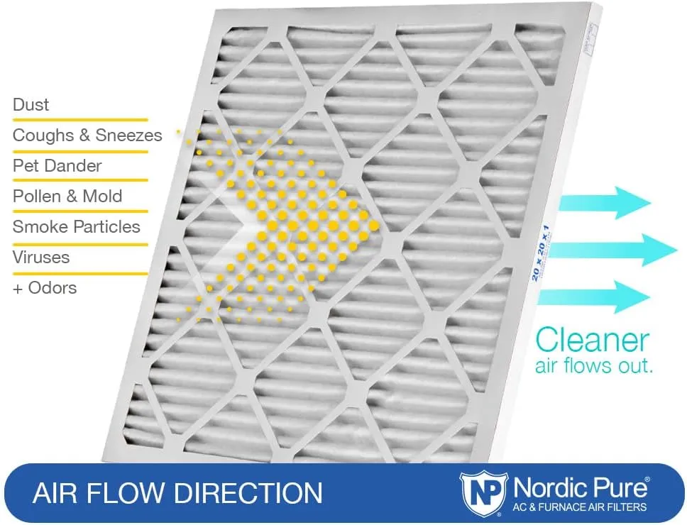 Nordic Pure 25x25x1 (24_1/2 x 24_1/2 x 3/4) Pleated Air Filters MERV 13 Plus Carbon 4 Pack