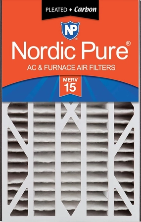 Nordic Pure 16x25x3 (15 13/16 x 24 5/16 x 3) MERV 15 Plus Carbon Trion Air Bear Cub Replacement Air Filter 1 Pack