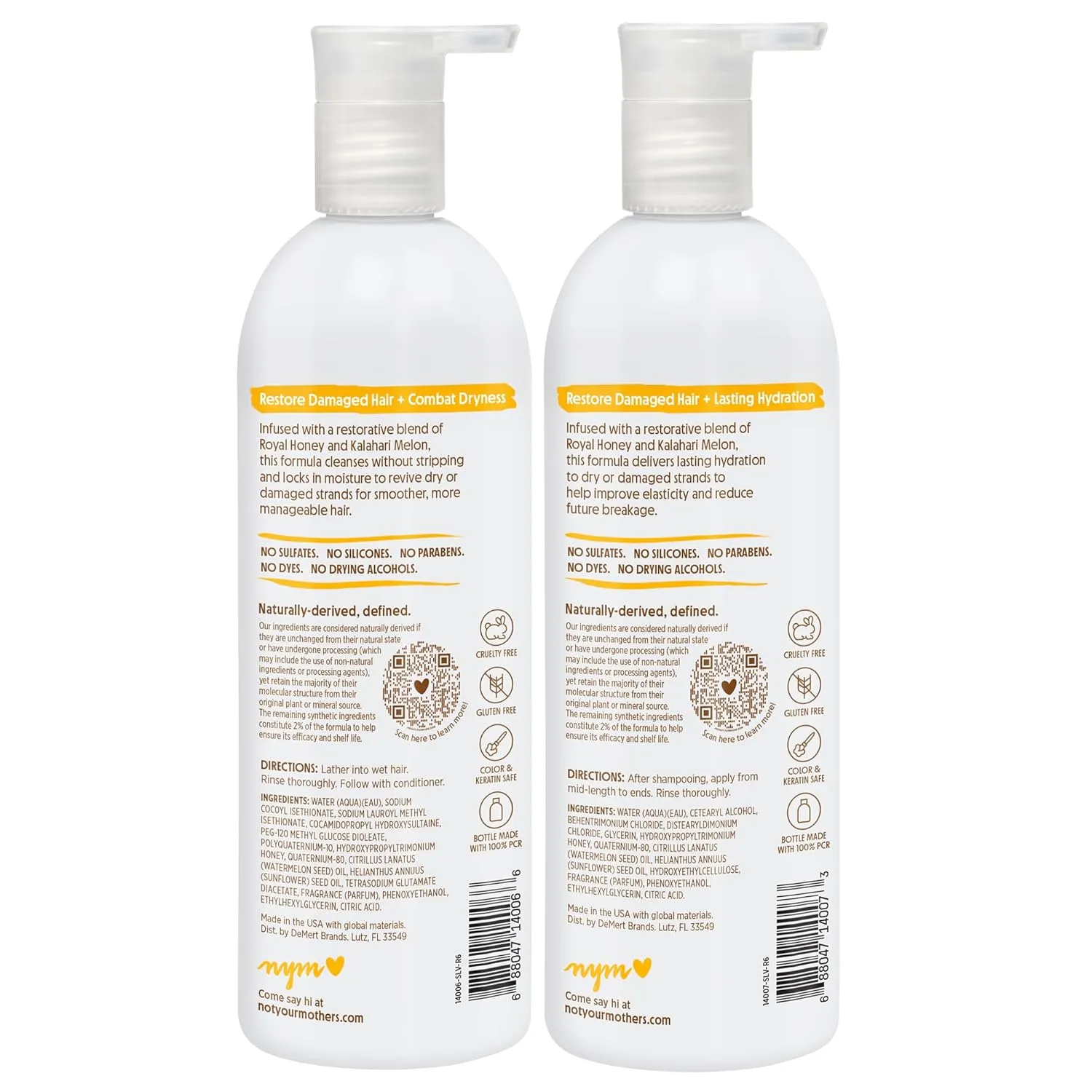 Not Your Mother's Naturals Protect & Nourish Shampoo & Conditioner Set - 15.2 fl oz - Sulfate-Free Hair Products - Royal Honey & Kalahari Desert Melon