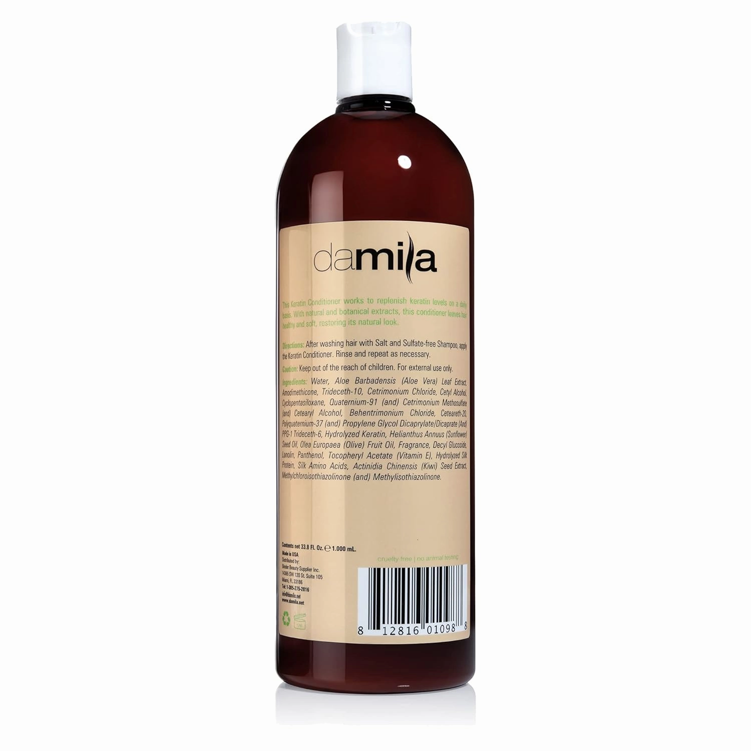 Nourishing Conditioner with Keratin & Aloe Vera - Perfect for Damaged, Frizzy, Curly, or Dry Hair (33.8 Fl Oz)