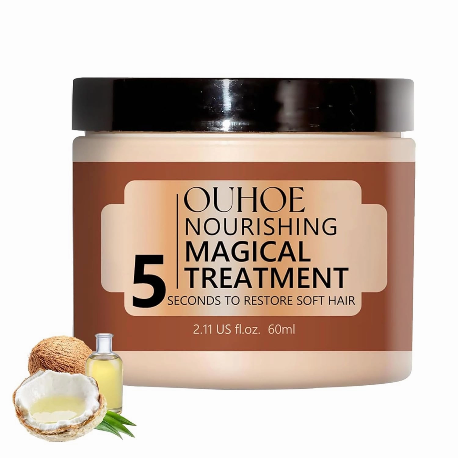 Nourishing Magical Treatment, 60ml Nourishing Magical Treatment 5 Seconds to Restore Soft Hair, Deep Repair Hair Mask for Dry Damaged Hair, Collagen Hair Mask for Silky Shine (1)