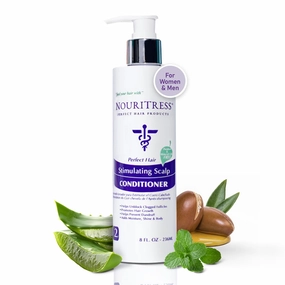 NouriTress Stimulating Scalp Conditioner - Deep Conditioner for Dry Scalp Treatment, Promotes Hair Growth, Nourishes & Strengthens Hair with Peppermint & Argan Oil, Reduces Split Ends & Breakage - 8oz