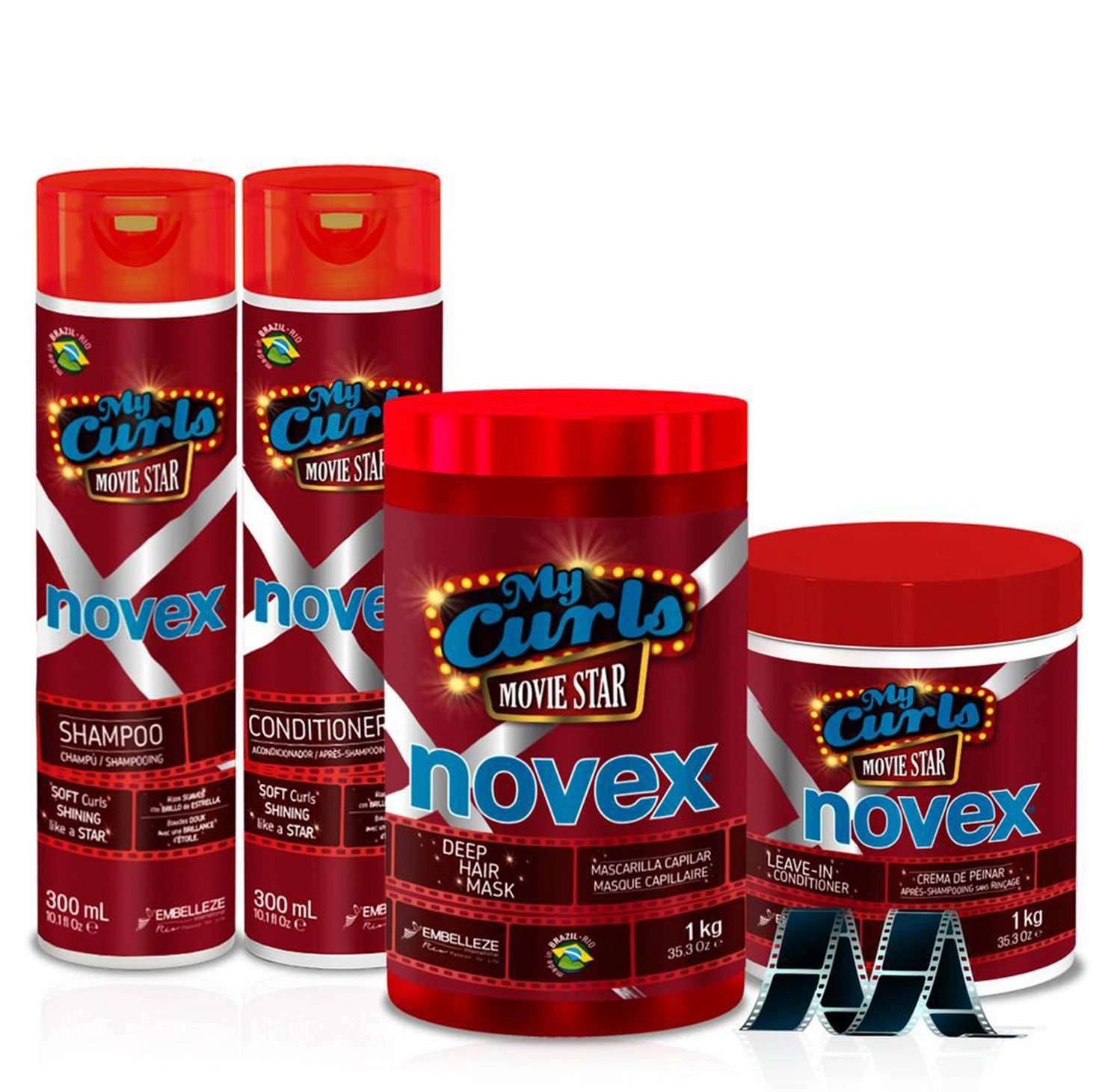 Novex My Curls Movie Star Shampoo   Conditioner 10.1oz   Leave in   Hair Mask 35oz