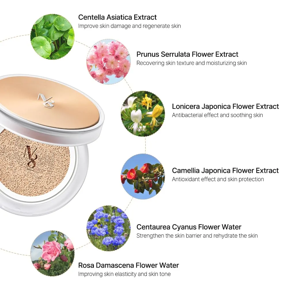 NUMBER EIGHT Skin Master Natural Cover Fit Cushion Foundation SPF 50  PA    | N23 NEUTRAL BEIGE | Long lasting, Lightweight, Flawless Coverage, Hypoallergenic, Korean Beauty (15g / 0.52oz.)