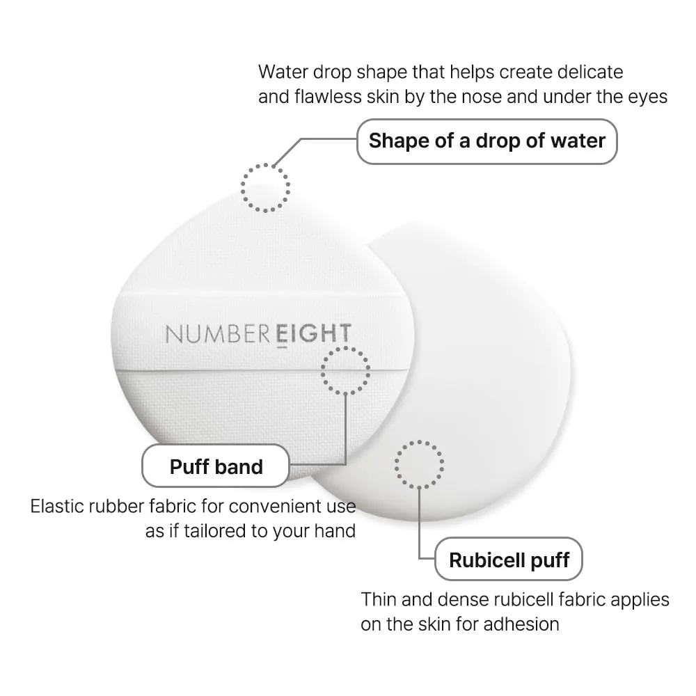 NUMBER EIGHT Skin Master Natural Cover Fit Cushion Foundation SPF 50  PA    | N23 NEUTRAL BEIGE | Long lasting, Lightweight, Flawless Coverage, Hypoallergenic, Korean Beauty (15g / 0.52oz.)