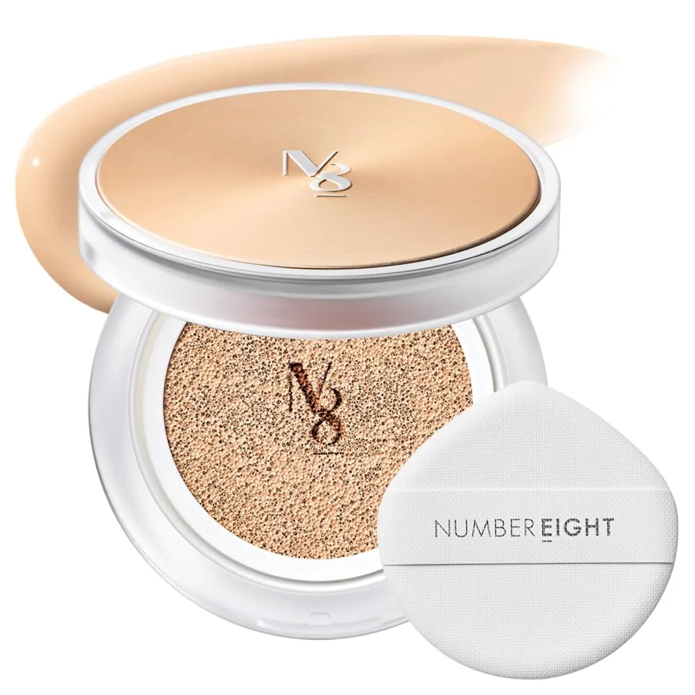 NUMBER EIGHT Skin Master Natural Cover Fit Cushion Foundation SPF 50  PA    | N23 NEUTRAL BEIGE | Long lasting, Lightweight, Flawless Coverage, Hypoallergenic, Korean Beauty (15g / 0.52oz.)