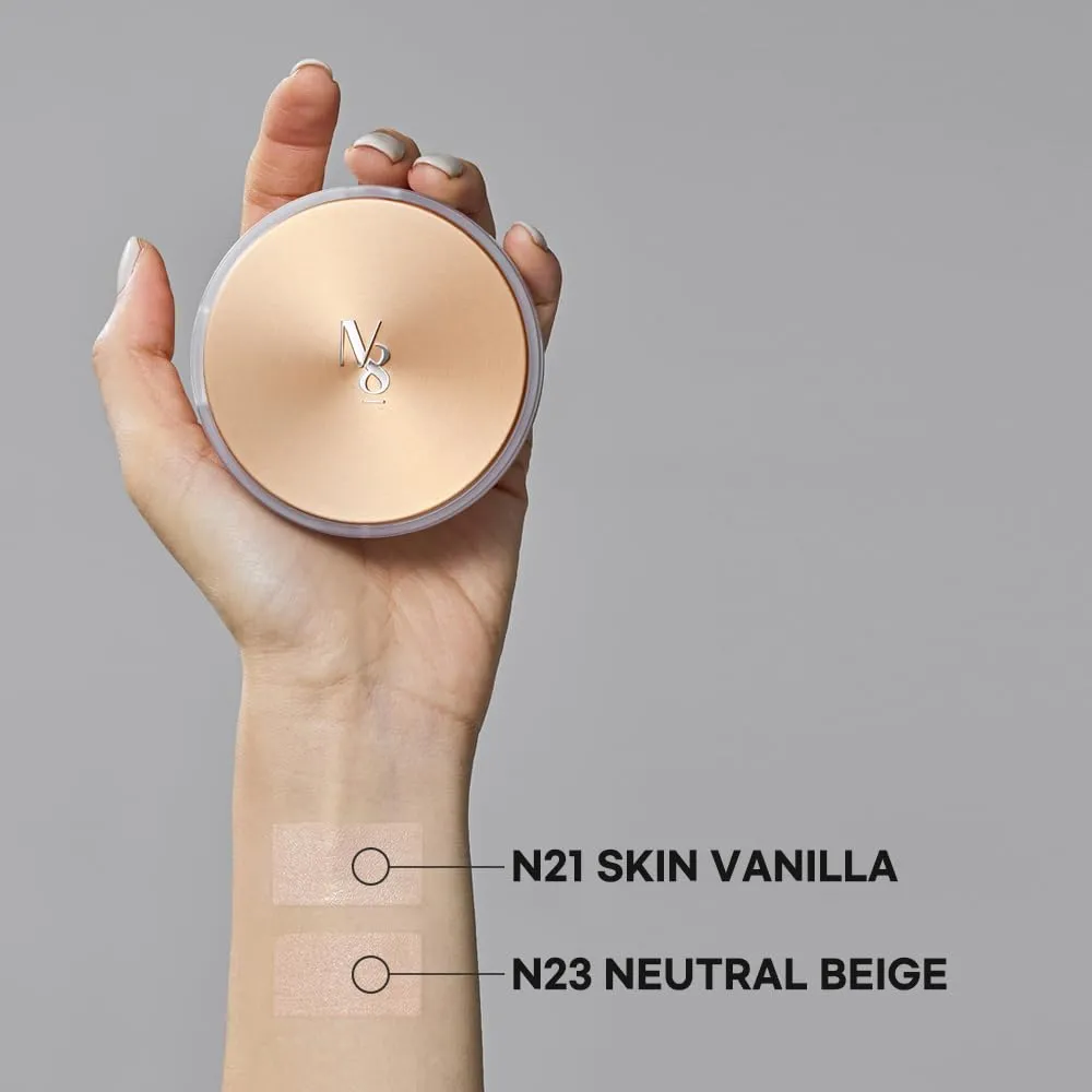 NUMBER EIGHT Skin Master Natural Cover Fit Cushion Foundation SPF 50  PA    | N23 NEUTRAL BEIGE | Long lasting, Lightweight, Flawless Coverage, Hypoallergenic, Korean Beauty (15g / 0.52oz.)