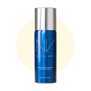 NV BB Perfecting Mist Foundation Buildable Coverage Professional Airbrush Makeup with Plant-based Stem Cell Polypeptides, Vitamins A, D, E and Aloe, 1.5 ounces, Warm Ivory