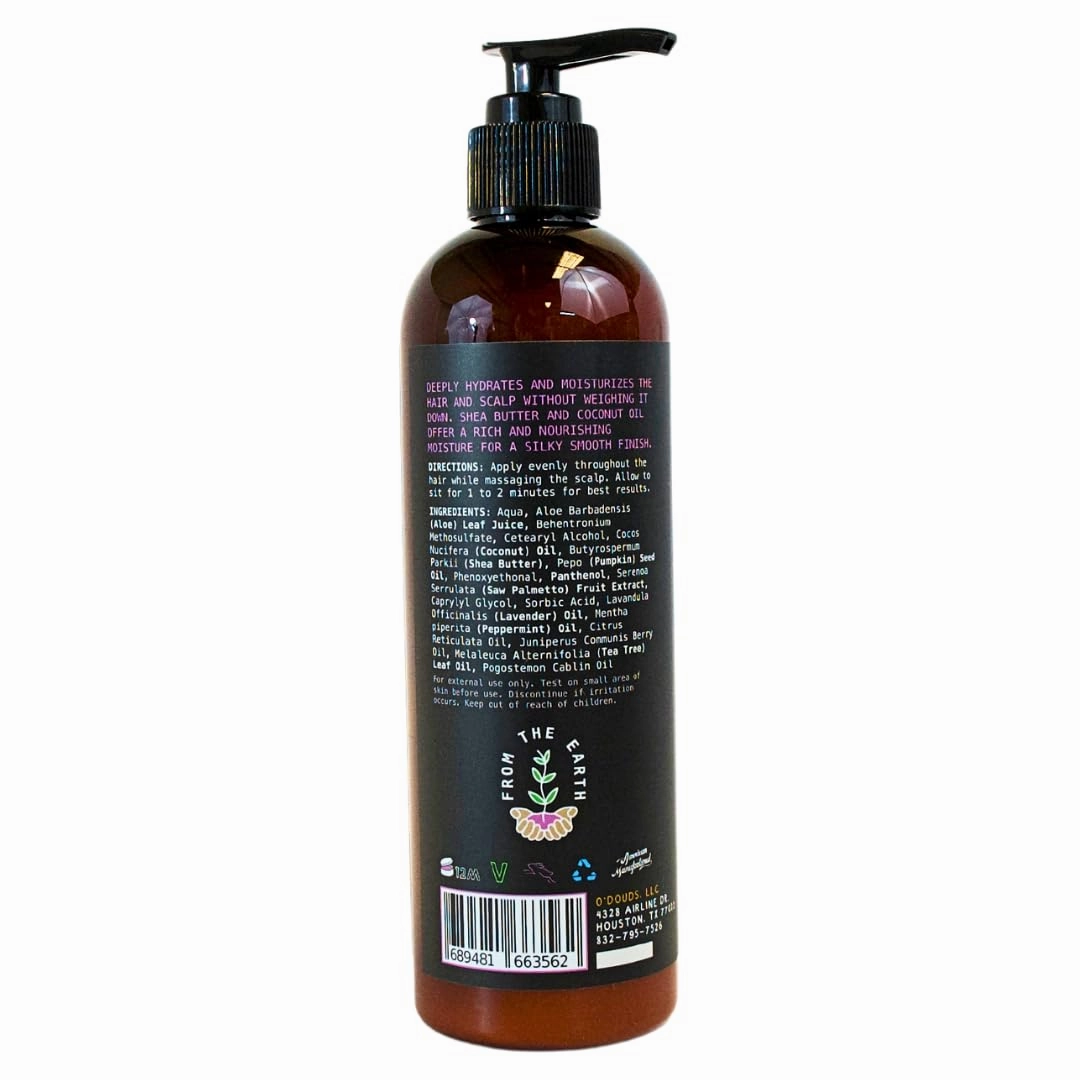 O'Douds Natural Hair Conditioner - Deeply Hydrates Hair & Scalp for All Hair Types - Plant-Based, Sulfate & Paraben Free Conditioner, Lavender & Peppermint, 12 oz.