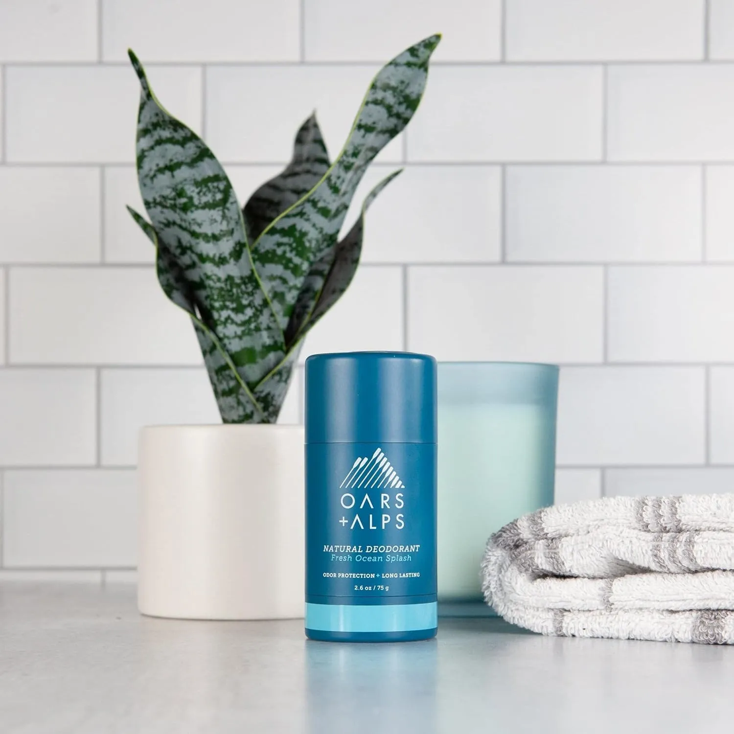 Oars   Alps Hair and Body Travel Kit for Men, Includes Sulfate Free Shampoo, Conditioner, Body Wash, Deodorant, and Reusable Pouch, TSA Friendly, Fresh Ocean Splash Scent