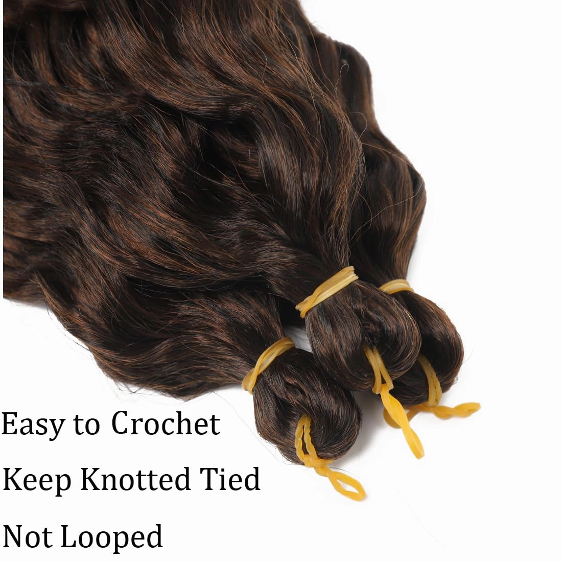 Ocean Wave Crochet Hair 14 Inch 6 Packs Deep Wave braiding hair Extensions Short Curly Twist Crochet Braids Hair for Women Synthetic Crochet Braid Hair(14 inch, 1BTBrown)