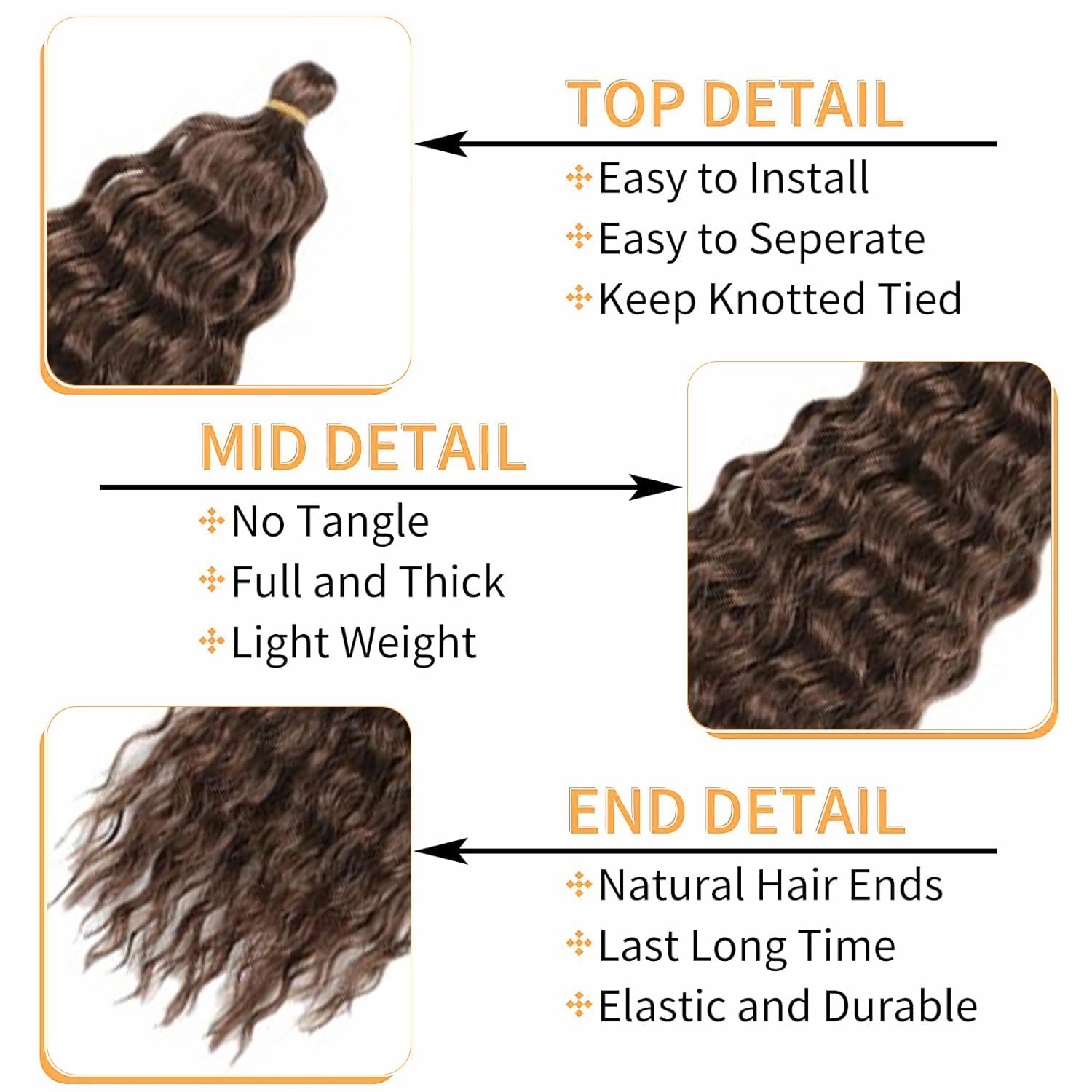 Ocean Wave Crochet Hair 18inch 4packs Deep Wave Crochet Hair Ocean Wave Braiding Hair Crochet Braids Synthetic Braids Wet and Wavy Braiding Hair Curly Braiding Hair For Black Women (#4, 18inch,4packs)