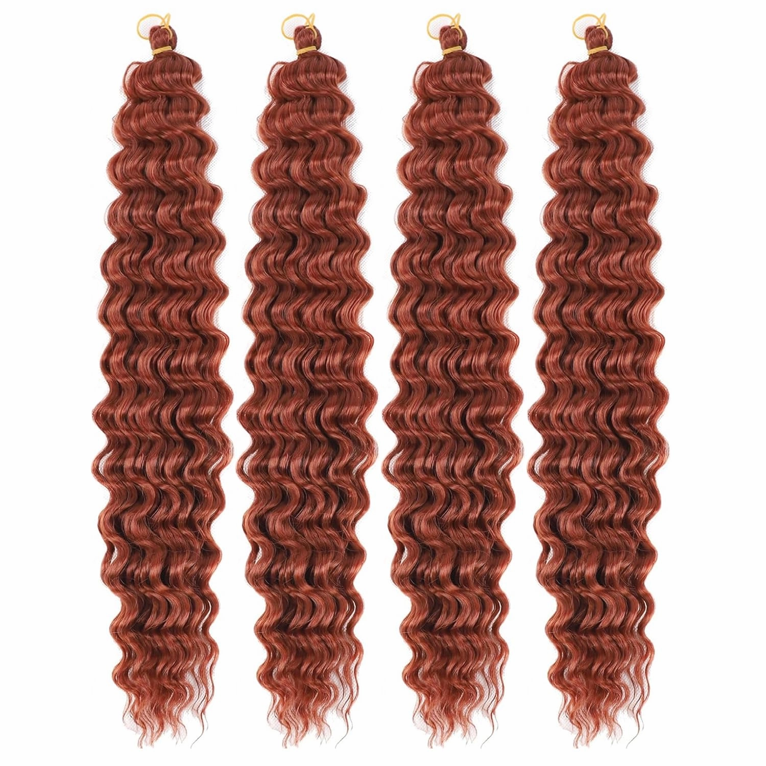 Ocean Wave Crochet Hair 18inch 4packs Deep Wave Crochet Hair Ocean Wave Braiding Hair Crochet Braids Synthetic Braids Wet and Wavy Braiding Hair For Black Women (#350, 18inch,4packs)