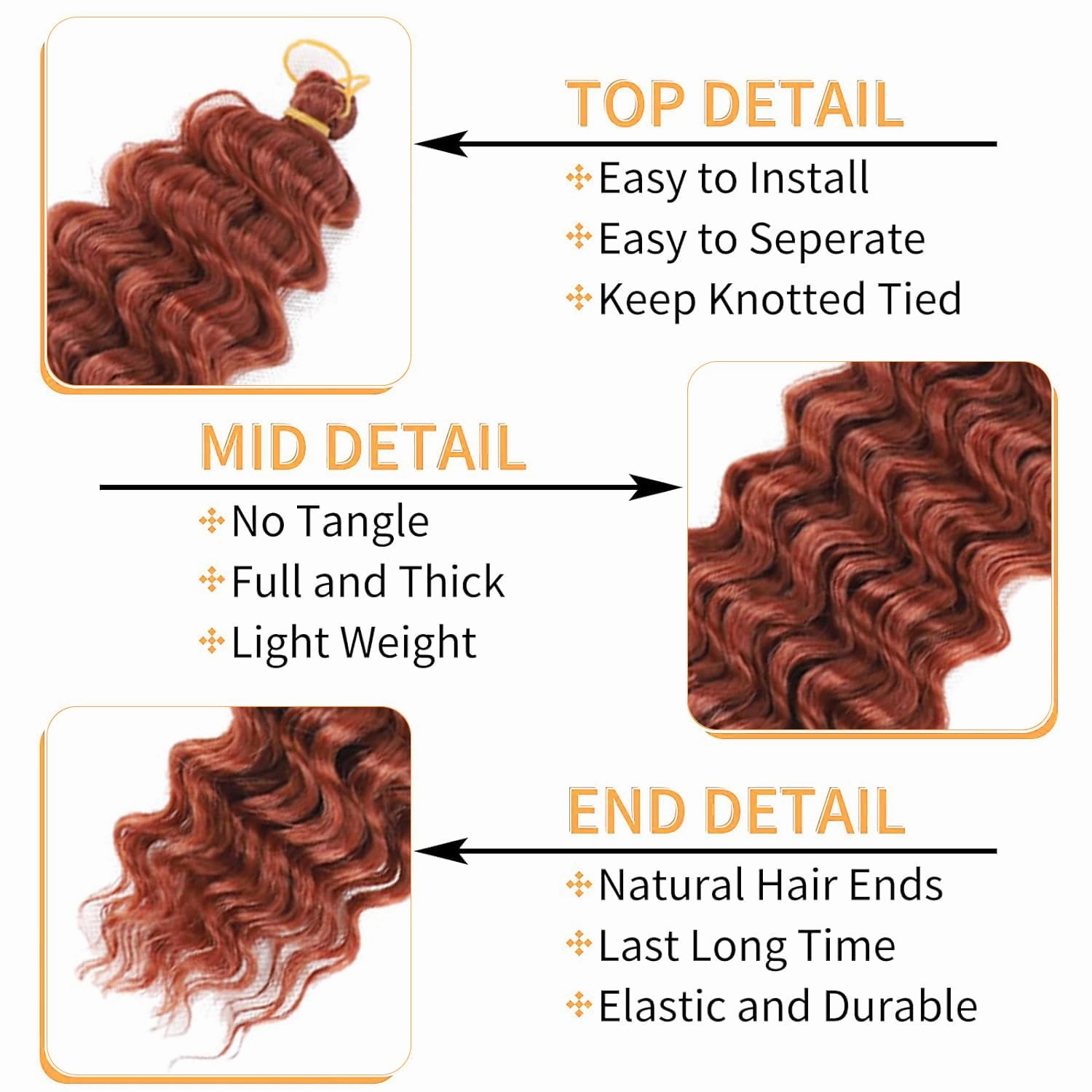 Ocean Wave Crochet Hair 18inch 4packs Deep Wave Crochet Hair Ocean Wave Braiding Hair Crochet Braids Synthetic Braids Wet and Wavy Braiding Hair For Black Women (#350, 18inch,4packs)