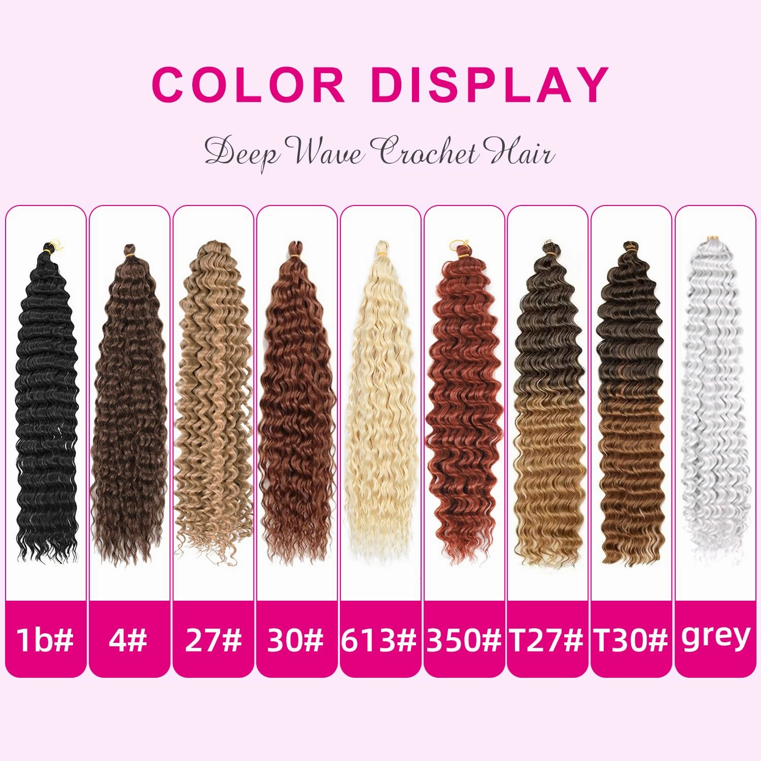 Ocean Wave Crochet Hair 18inch 4packs Deep Wave Crochet Hair Ocean Wave Braiding Hair Crochet Braids Synthetic Braids Wet and Wavy Braiding Hair For Black Women (#613, 18inch,4packs)