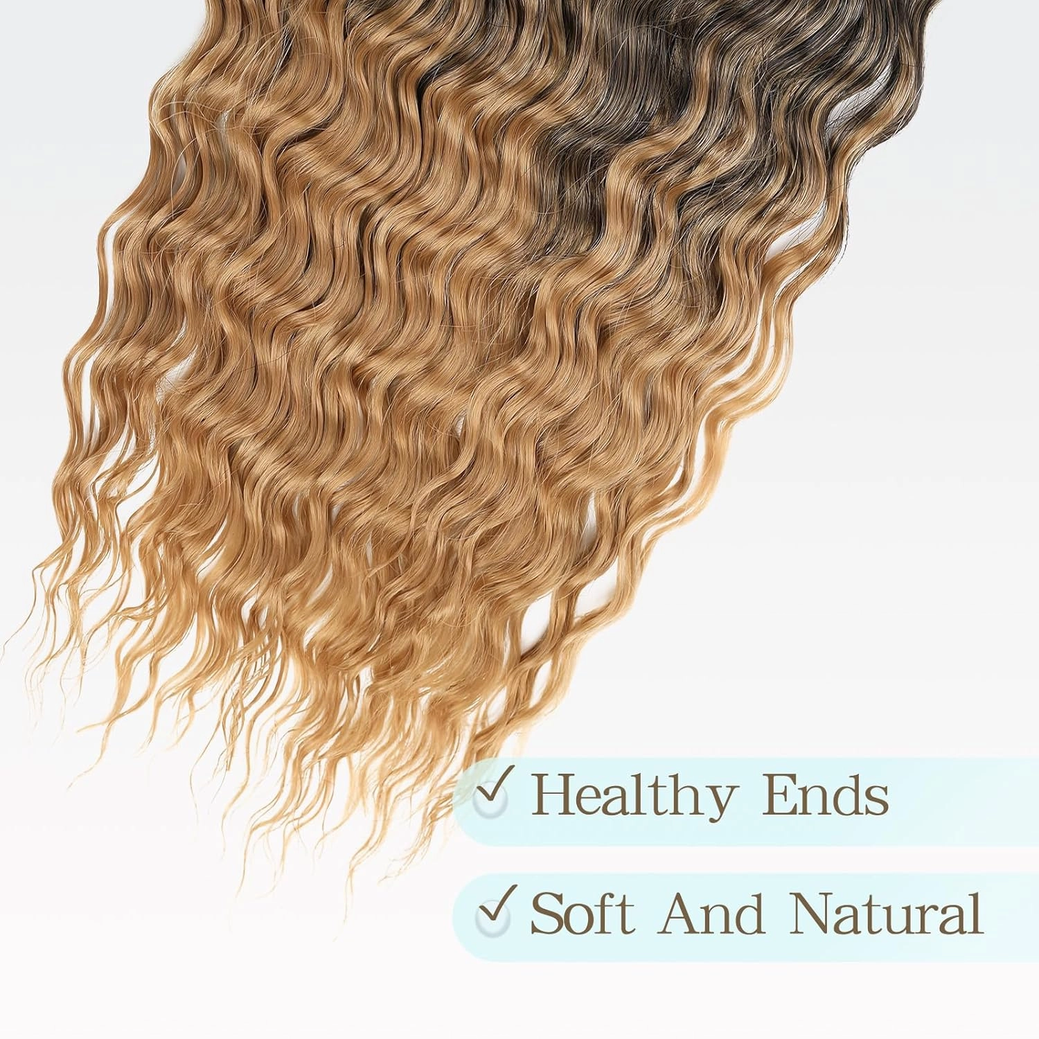 Ocean Wave Crochet Hair 24 inch 7 Packs Long Ombre Brown Deep Wave Curly Braiding Hair Soft Synthetic Curly Crochet Hair For Black Women(24 Inch, 4/30）