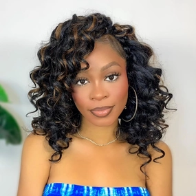 Ocean Wave Crochet Hair 9inch 8Packs Curly Braiding Hair for Black Women Deep Wave Crochet Hair Extensions P1B/30