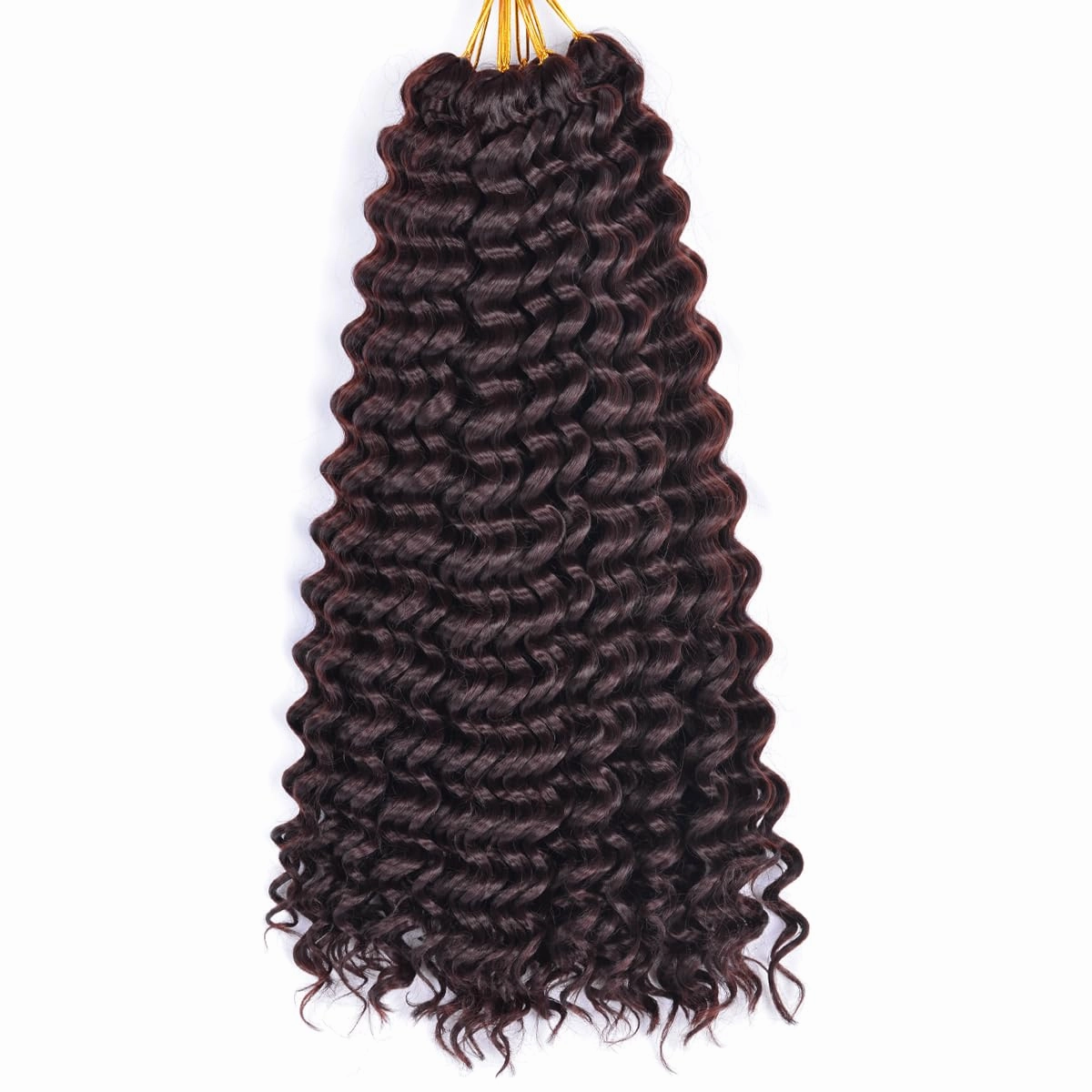 Ocean Wave Crochet Hair Extensions 22Inch 6Packs #4 Chocolate Brown Deep Curly Braiding Hair for Boho Braids Synthetic Curly Crochet Hair for Black Women