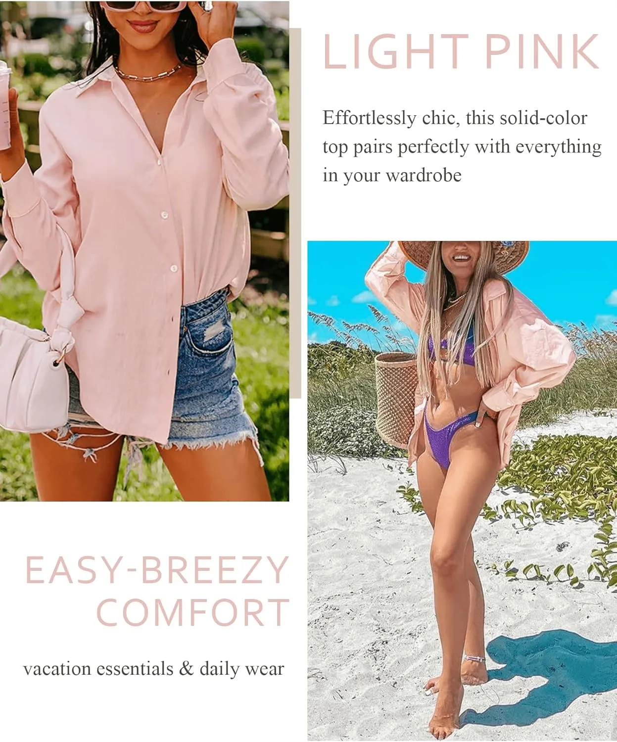 Odosalii Womens Button Down Shirts V Neck Rolled Up Long Sleeve Tops Elegant Dressy Blouses Business Casual Outfits