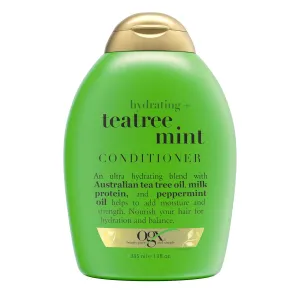 OGX Hydrating   Tea Tree Mint Conditioner, Nourishing & Invigorating Scalp Conditioner with Tea Tree & Peppermint Oil & Milk Proteins, Paraben-Free, Sulfate-Free Surfactants, 13 fl oz