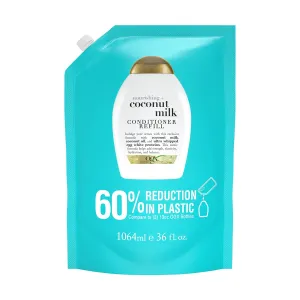 OGX Nourishing   Coconut Milk Conditioner Refill Pouch for Strong Healthy-Looking Hair, 36 Fl Oz