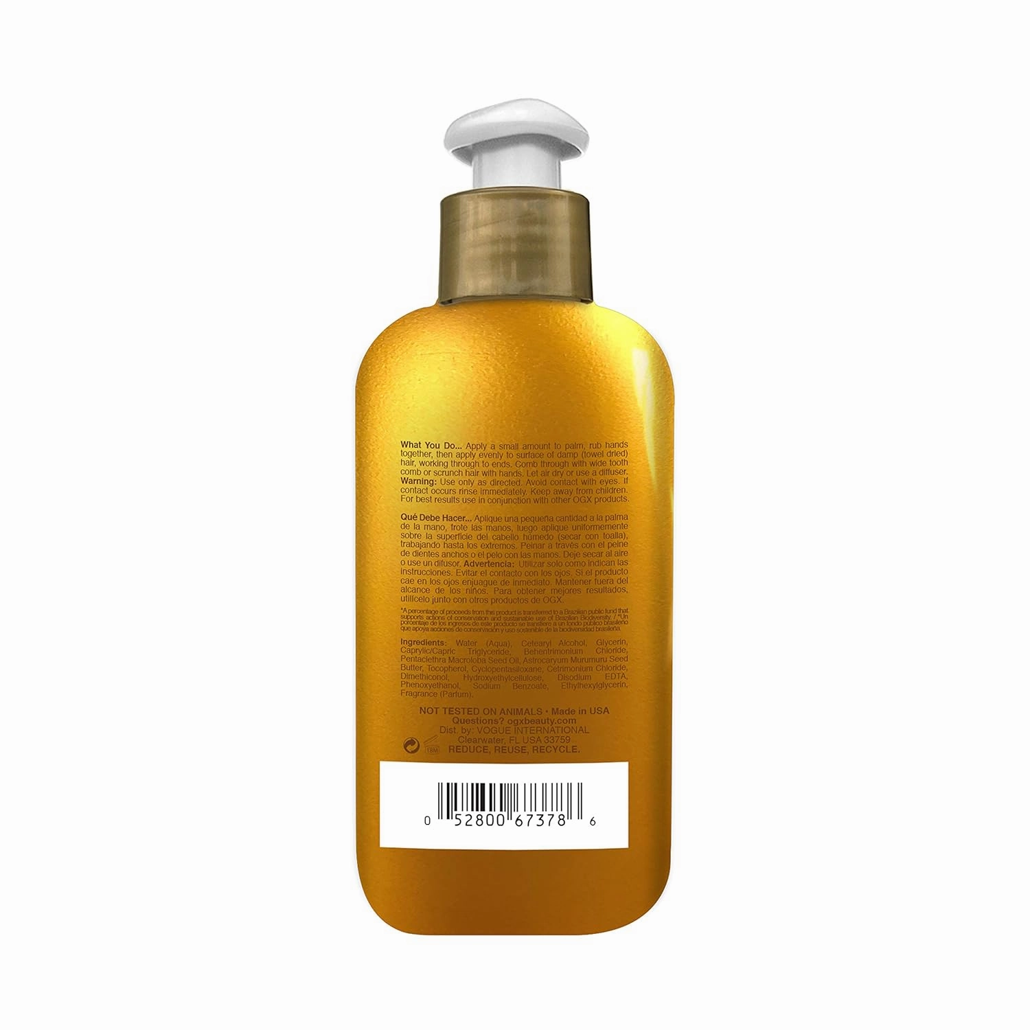 OGX Deeply Restoring   Pracaxi Recovery Oil AntiFrizz LeaveIn Combing Cream with Murumuru Butter SulfateFree Surfactants Conditioning Hair Treatment to Detangle Style Mint, 8 Fl Oz
