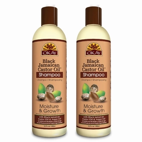 OKAY Black Jamaican Castor Oil Shampoo - Jamaican Castor Shampoo for Hair Growth, Natural Moisturizing to Strengthen & Restore Damaged Hair for Women and Men - 12 Fl Oz (Pack of 2)