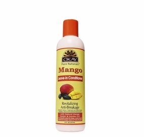 Okay Mango Leave-In Conditioner For All Hair Types & Textures Revitalizing - Anti-Breakage With Aloe, Jojoba & Coconut Oil Sulfate, Silicone & Paraben Free 8 Ounce , 8 Ounce