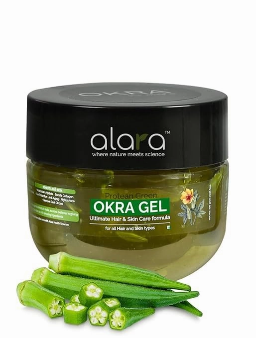 Okra (Ladyfinger) Gal For Hair&Skin|Face&Body Moisturizer|Hydrating&Glowing Skin|Stronger Hair&Dandruff Control|Acne Control|Multipurpose Gal For Men&Women|Ladyfinger Gal For Hair&Skin 100G
