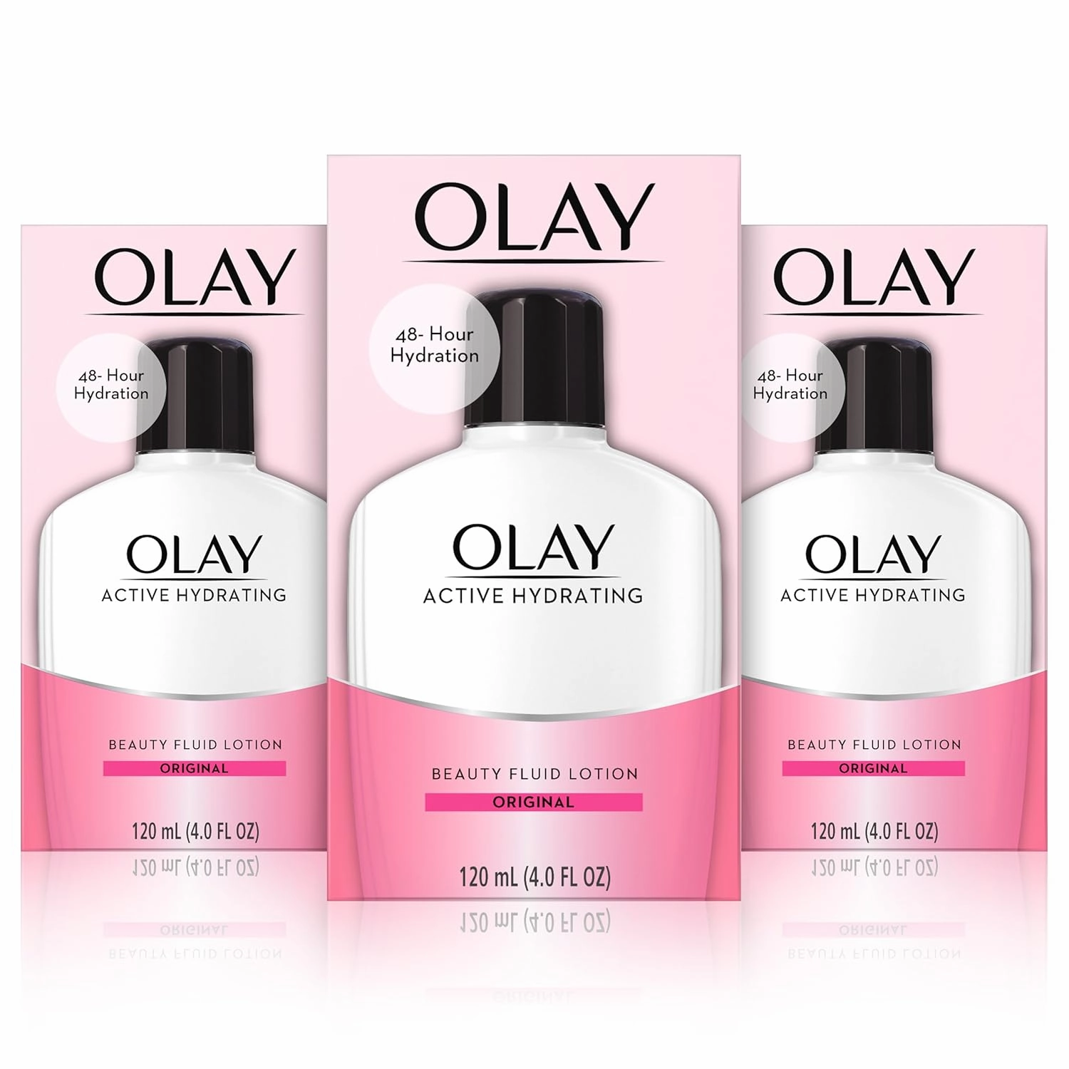 Olay Active Hydrating Beauty Moisturizing Lotion, Facial Moisturizer to Restore Dry Skin, 4.0 Ounce, 3 Count