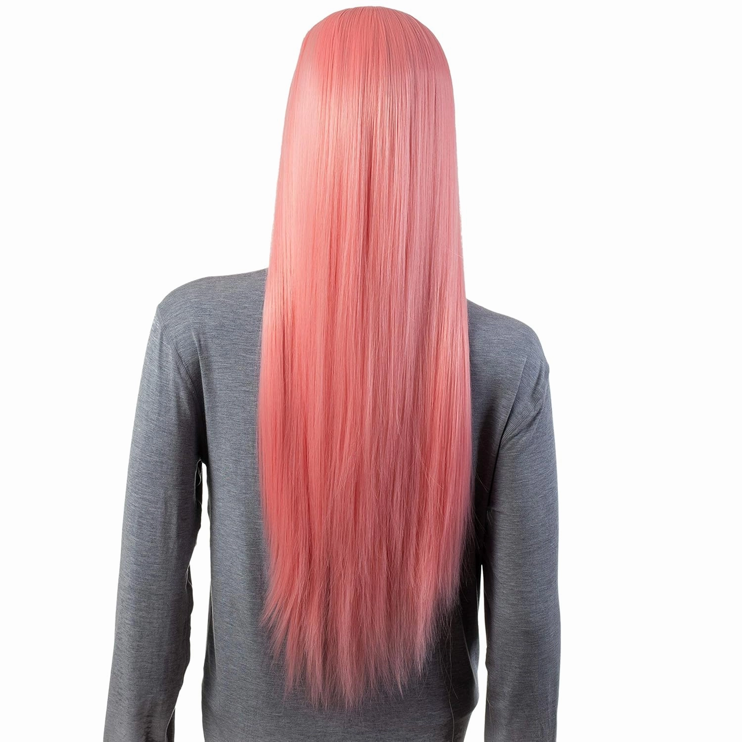 Onedor 30 Inches Long Straight Pink Synthetic Hair Women Full Head Cosplay Wig with Wig Cap (T1632 - Pink)