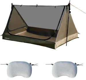 onewind 2 Person Mesh Tent with Camping Pillow, Ultralight Mesh Tent Tarp Inner Tent with Soft Pillow