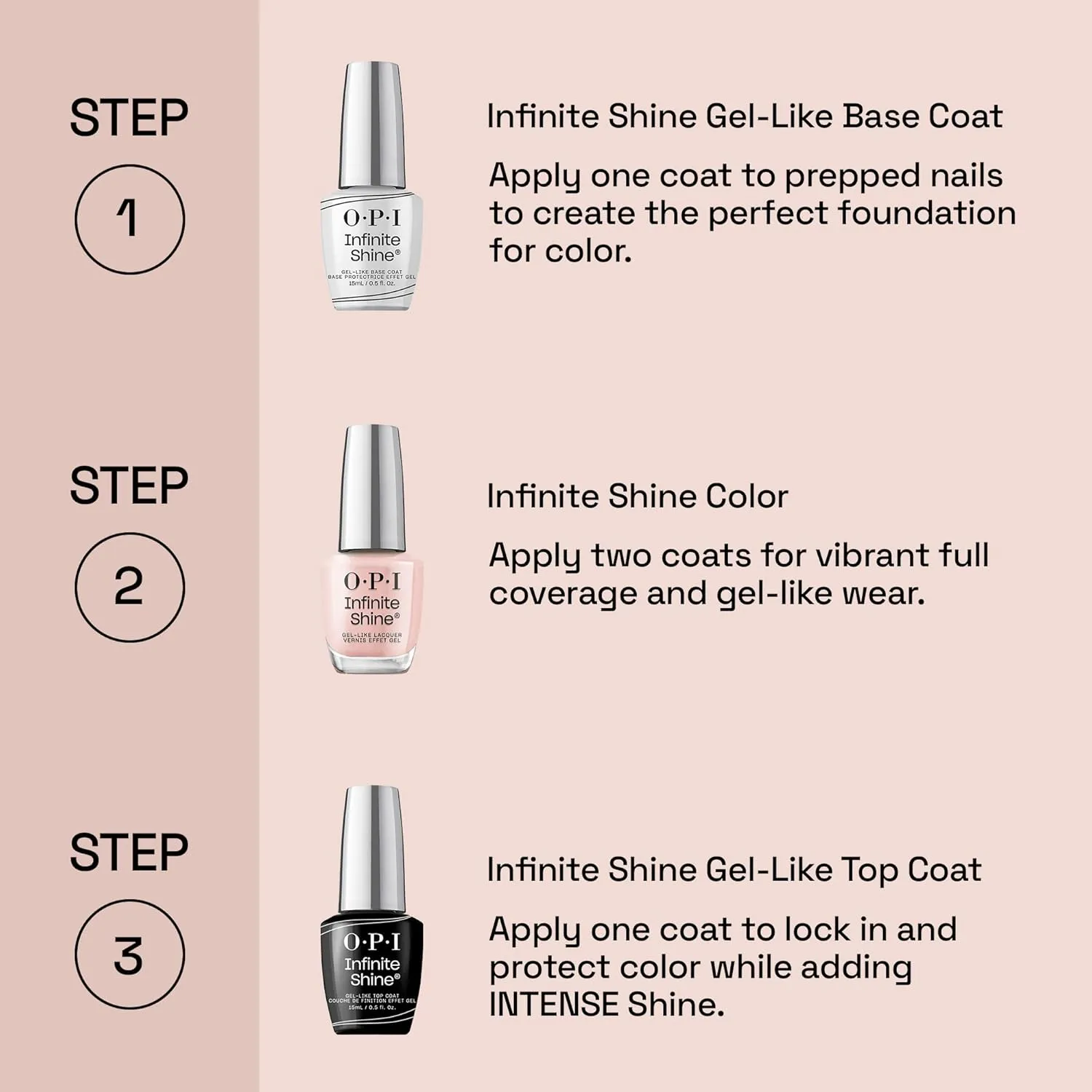 OPI Infinite Shine Long Wear Nail Polish | Sheer Pink Crème Gel Like Nail Polish | Vegan, Long Lasting, Streak Free