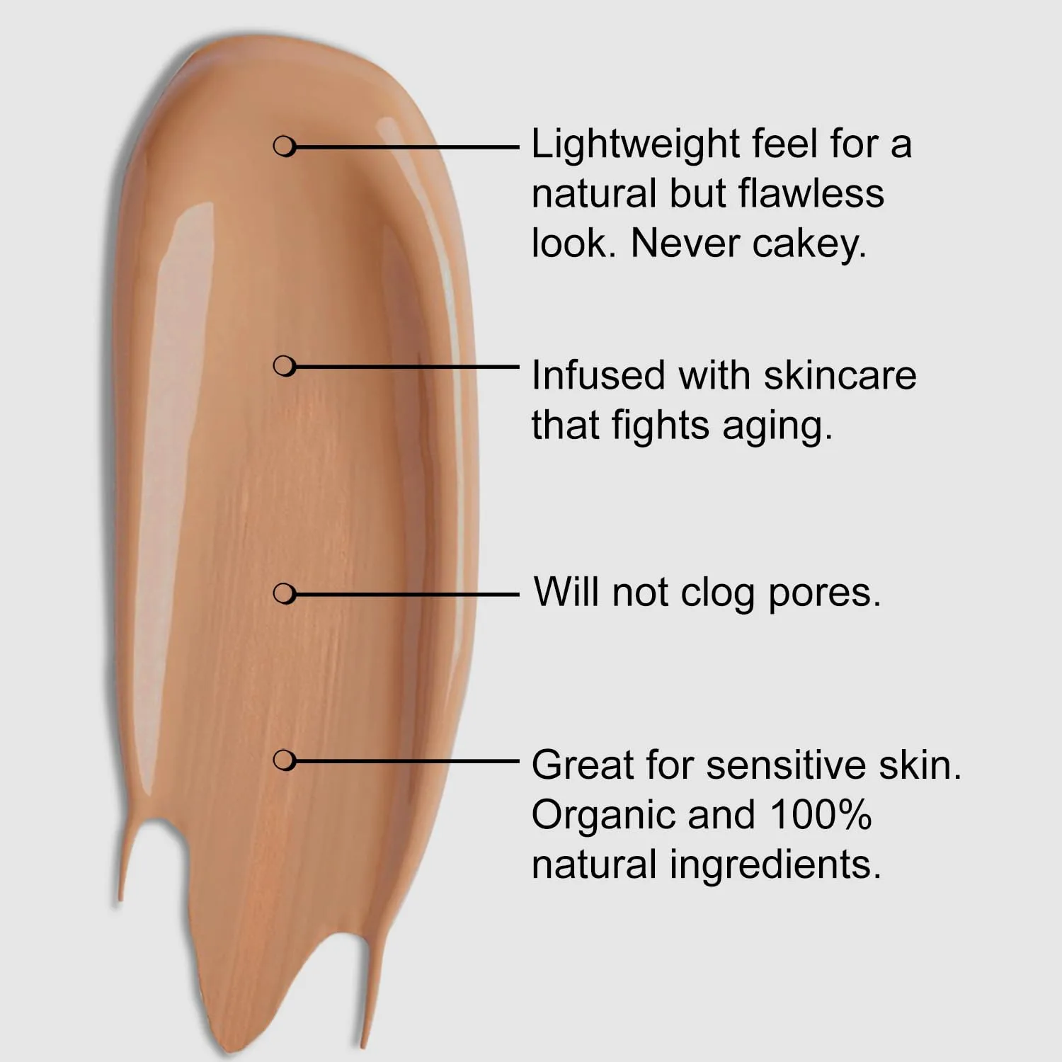 Organic Aloe-Based LUX Liquid Foundation, Natural Vegan Gluten-Free Made in USA, Cinnamon