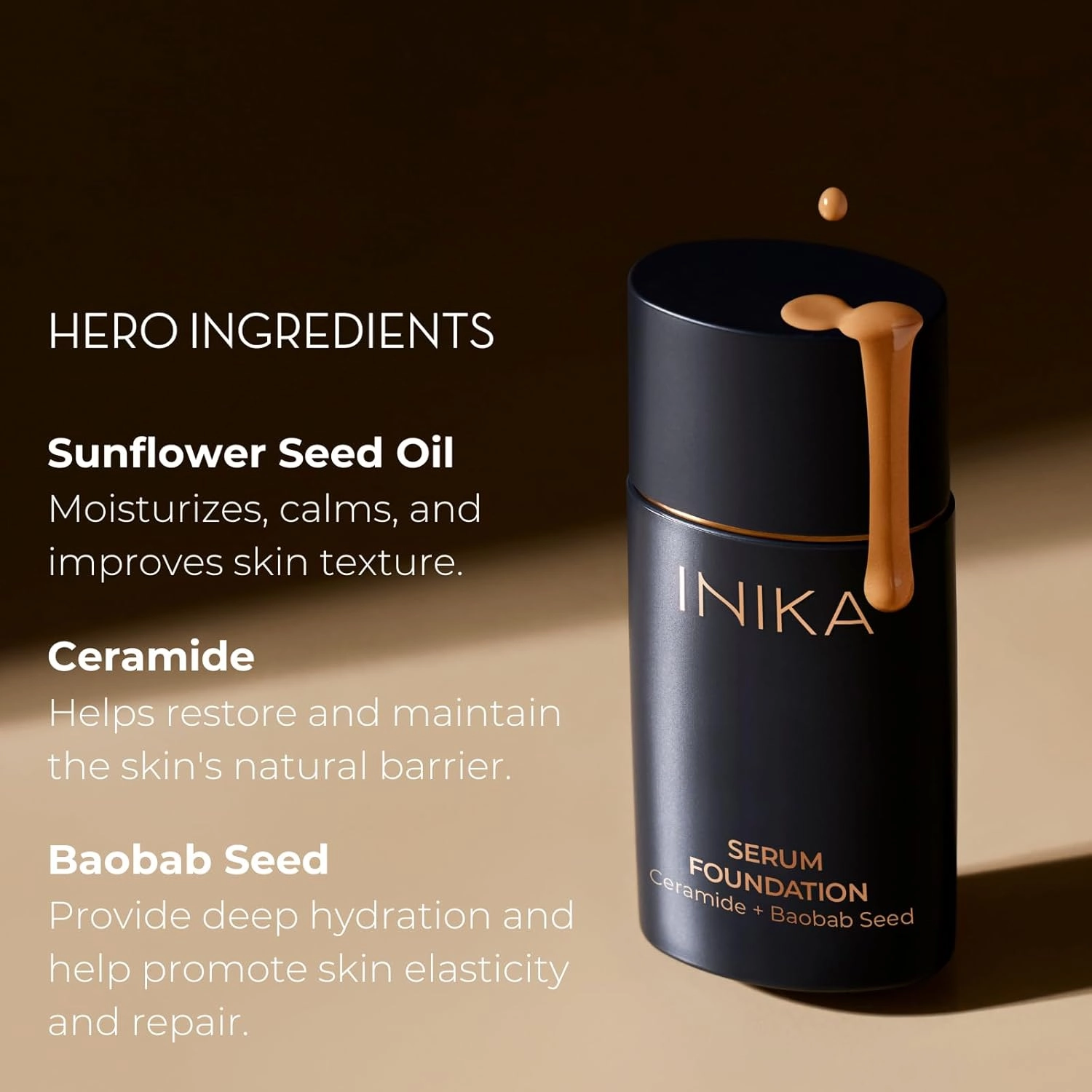 Organic Serum Foundation | Vegan, Buildable Coverage, Weightless Second Skin Feel, Transfer Proof with Skincare Ingredients in Sustainable Packaging. Daring 25ml