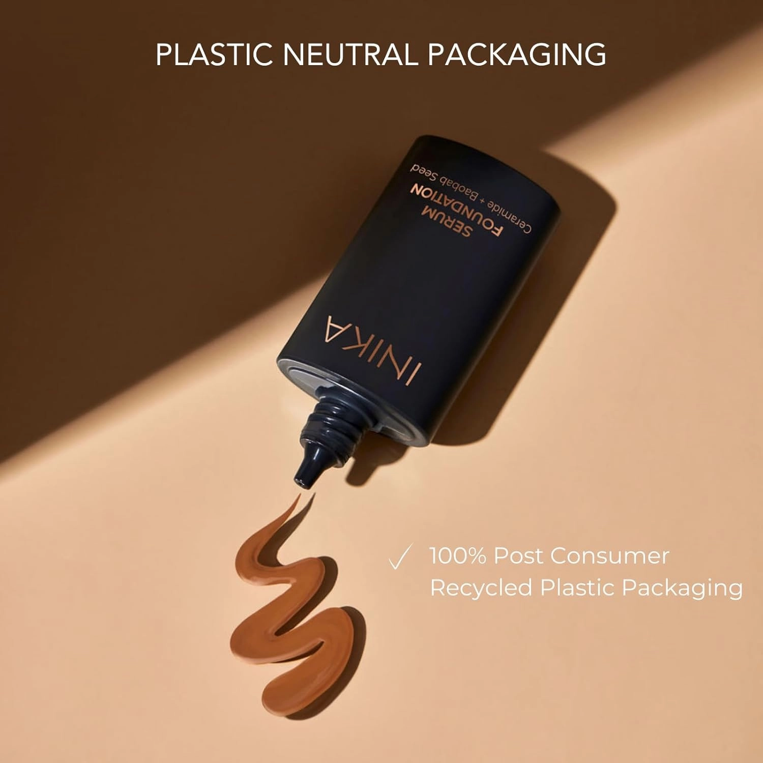 Organic Serum Foundation | Vegan, Buildable Coverage, Weightless Second Skin Feel, Transfer Proof with Skincare Ingredients in Sustainable Packaging. Nourish 25ml