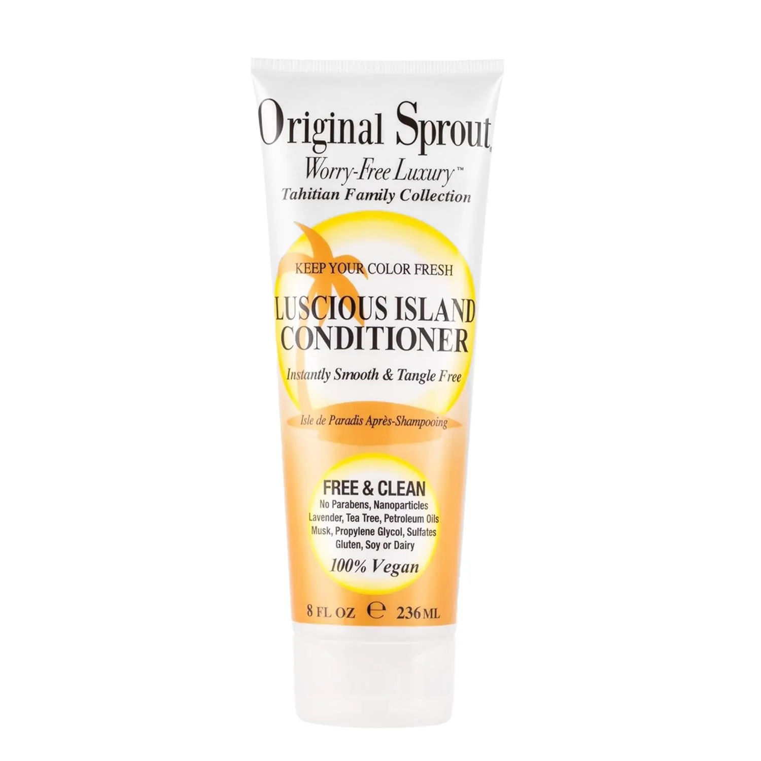 Original Sprout Tahitian Conditioner for Color-Treated Hair, Vegan, 8 oz. Bottle