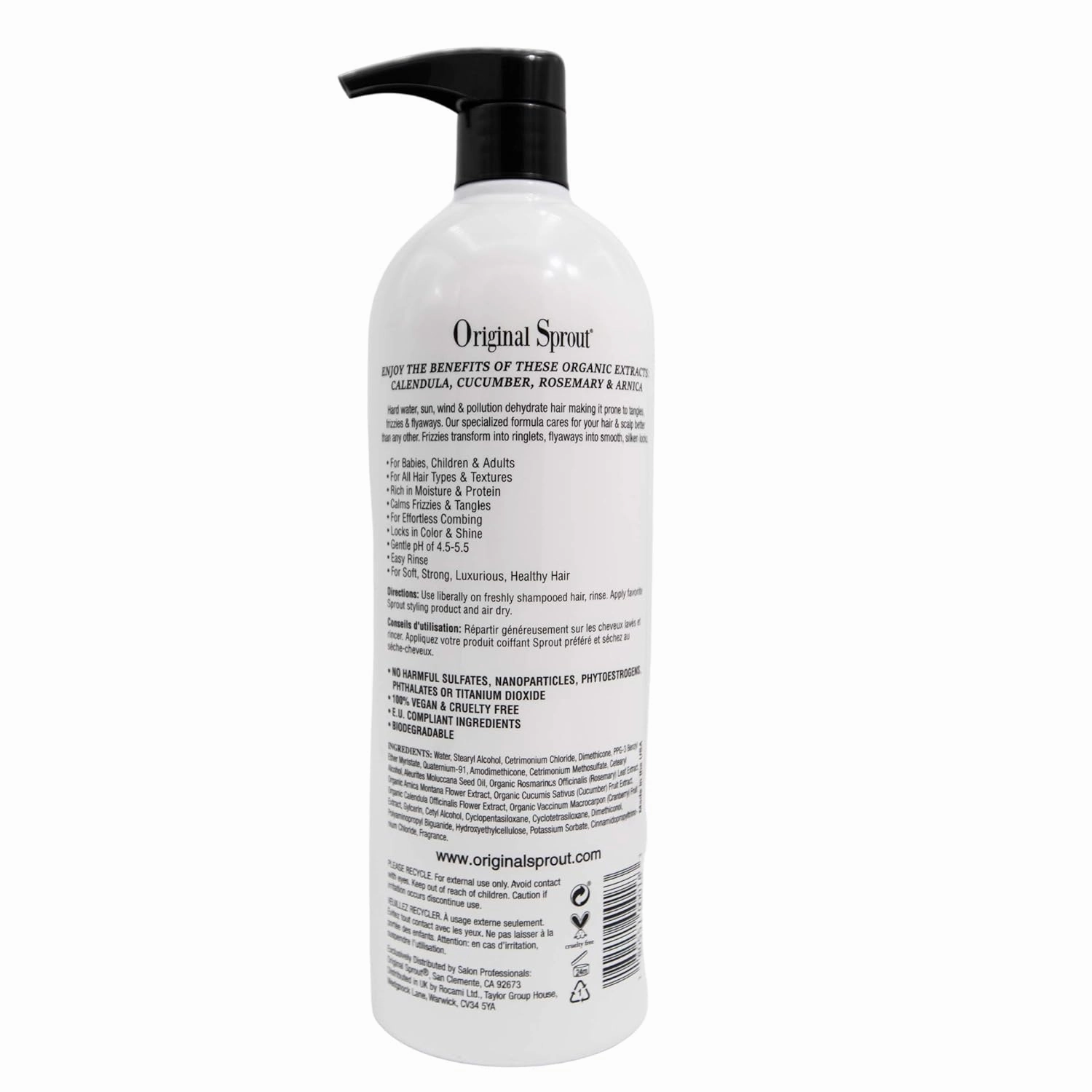 Original Sprout Deep Conditioner. Organic Vegan Deep Conditioning Treatment for Natural Hair Care. 32 Ounces. 2 Pack. (Packages May Vary)