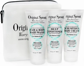 Original Sprout Travel Trio (Baby Wash 3 oz, Conditioner 3 oz, Baby Cream 3 oz)