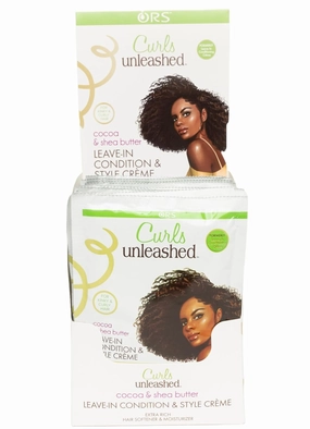 ORS Curls Unleashed Cocoa & Shea Butter Leave In Conditioner & Style Creme Travel Packet 1.7 Ounce (Pack of 12)