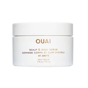 OUAI Scalp & Body Scrub, St. Barts Travel Size - Exfoliating Body Scrub with Sugar & Coconut Oil Blend for Smooth, Moisturized Skin - Gentle Scalp Exfoliator for Removing Product Build Up (3.4 oz)