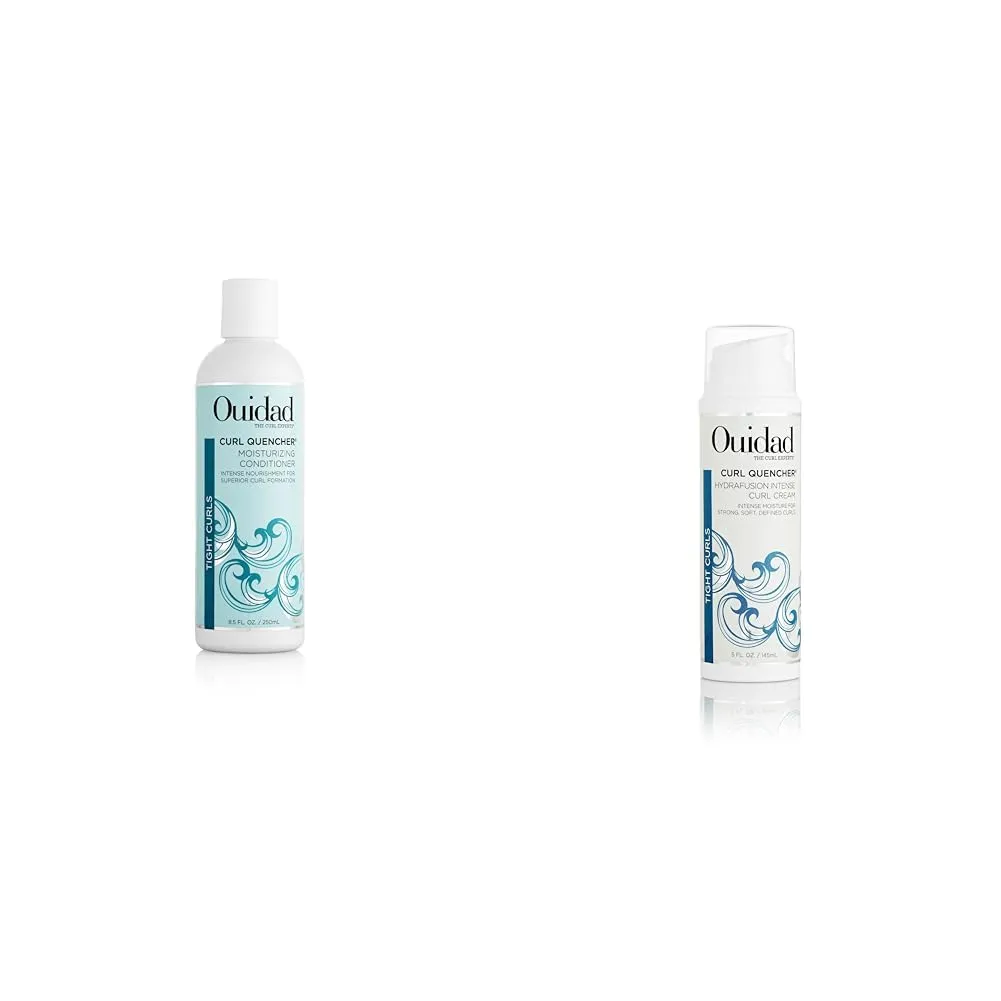 Ouidad Curl Quencher Moisturizing Conditioner, Curl Defining Hair Conditioner for Soft, Nourished & Hydrated Curls, Helps Repair Damage, Creamy Detangling Conditioner, For Tight Curls