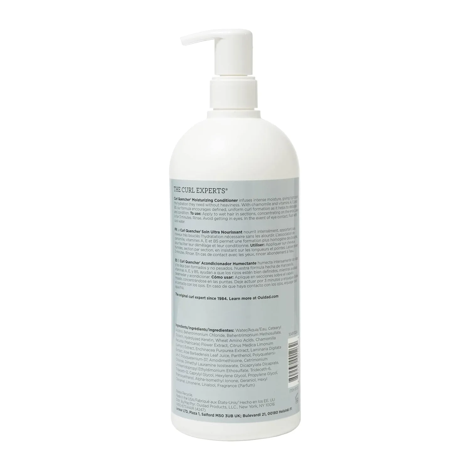 Ouidad Curl Quencher Moisturizing Conditioner, Curl Defining Hair Conditioner for Soft, Nourished & Hydrated Curls, Helps Repair Damage, Creamy Detangling Conditioner, For Tight Curls